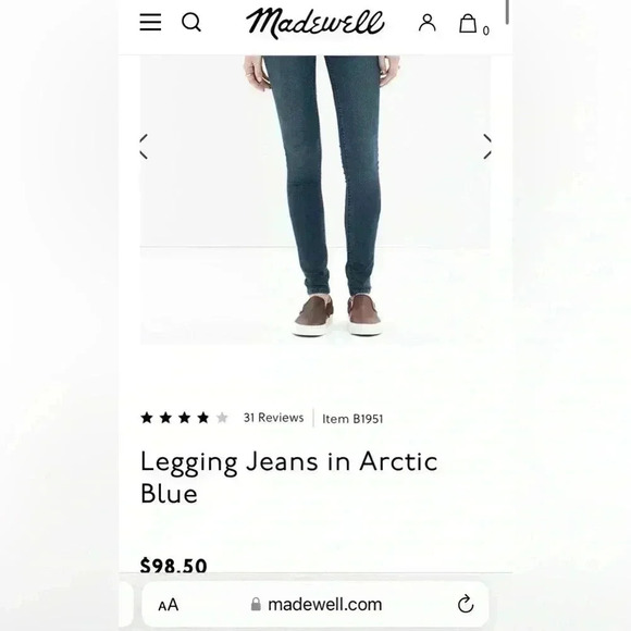 Madewell Legging Jeans in Arctic Blue High Rise Skinny Denim Sz 27 - Picture 2 of 11